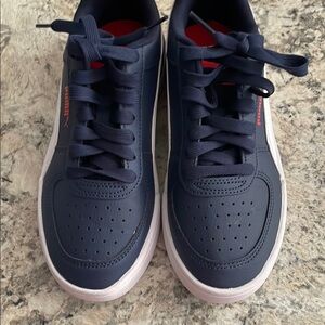 Puma Men's Dark Blue Sneakers with Red Accents